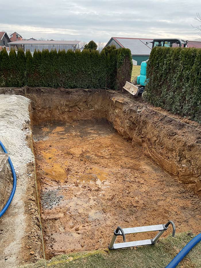 Ausheben der Baugrube