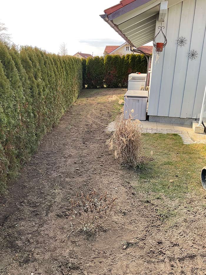 Verfüllen der Versorgungsgruben