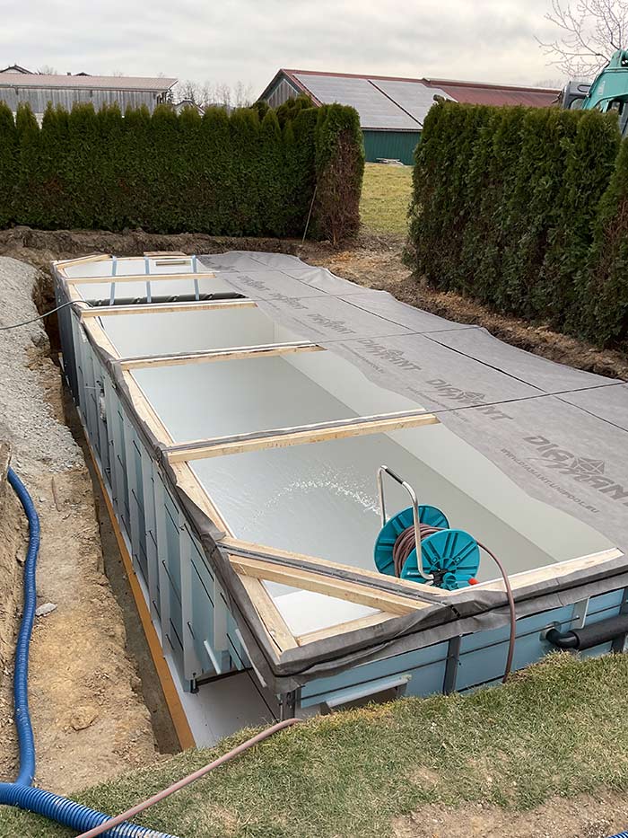 Ausrichtung des Beckens