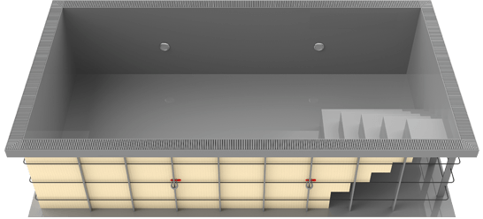 Diamant Becken mit Überlauf