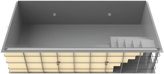 Diamant Becken mit Skimmer