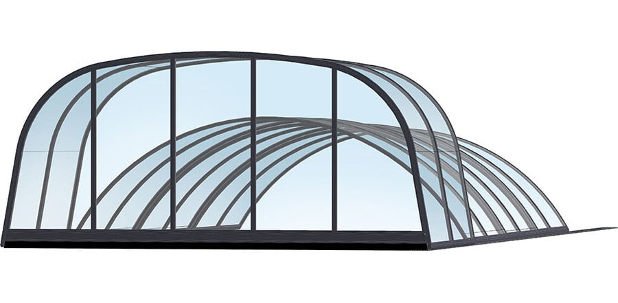 Polyfaser Poolüberdachung Rubin 2