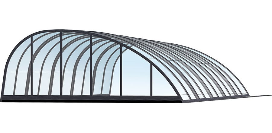 Polyfaser Poolüberdachung Saphier