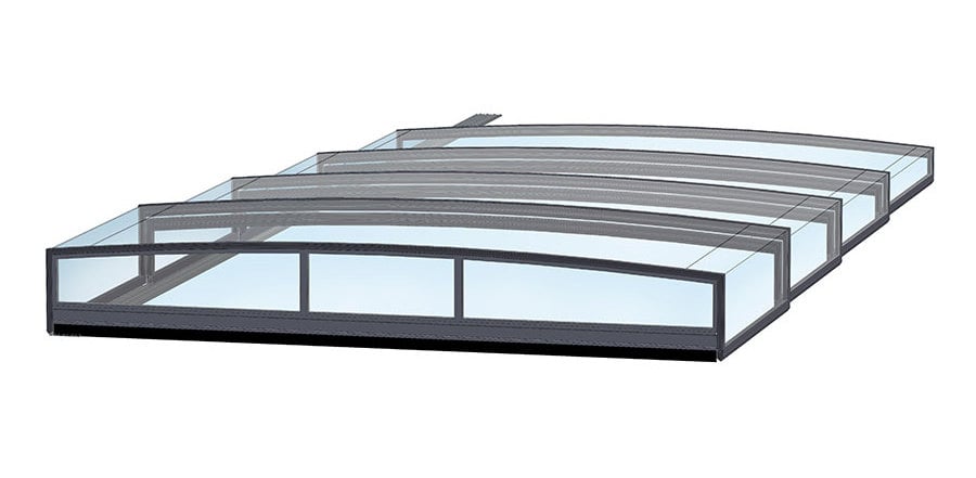 Polyfaser Poolüberdachung Opal